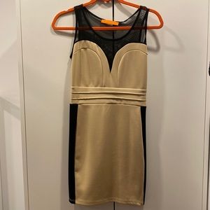 Small sexy mini dress black and nude very unique